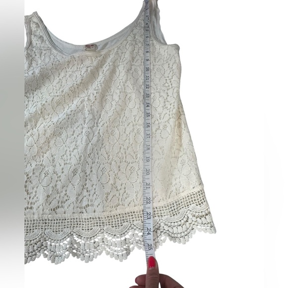 Mossimo Supply Co. Ivory Crochet Lace Tank Top XL Boho Festival Layered D454 - Picture 6 of 7
